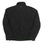 CALVIN KLEIN Mens Black Bomber Jacket L Polyester Woven Plain Zip Casual