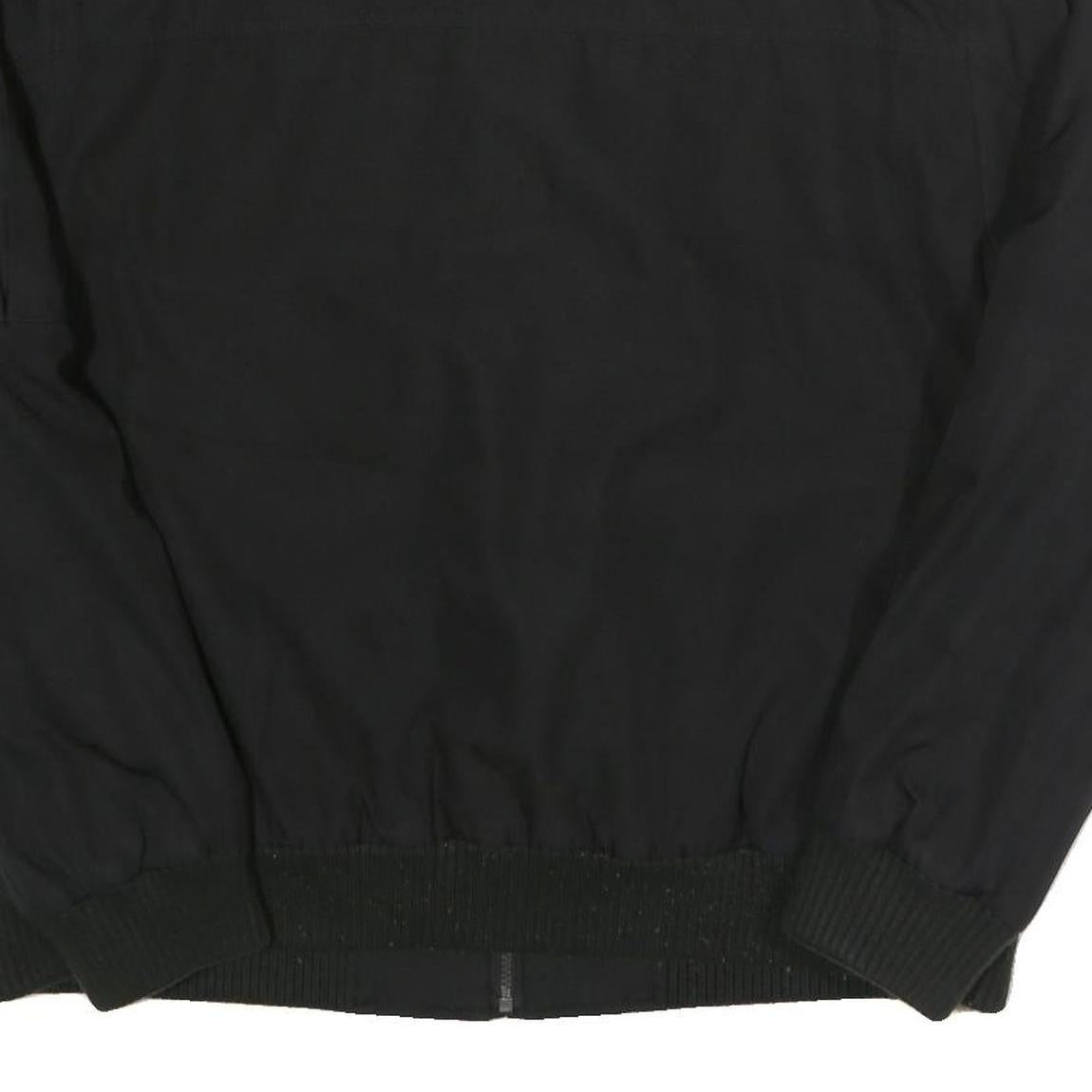 CALVIN KLEIN Mens Black Bomber Jacket L Polyester Woven Plain Zip Casual