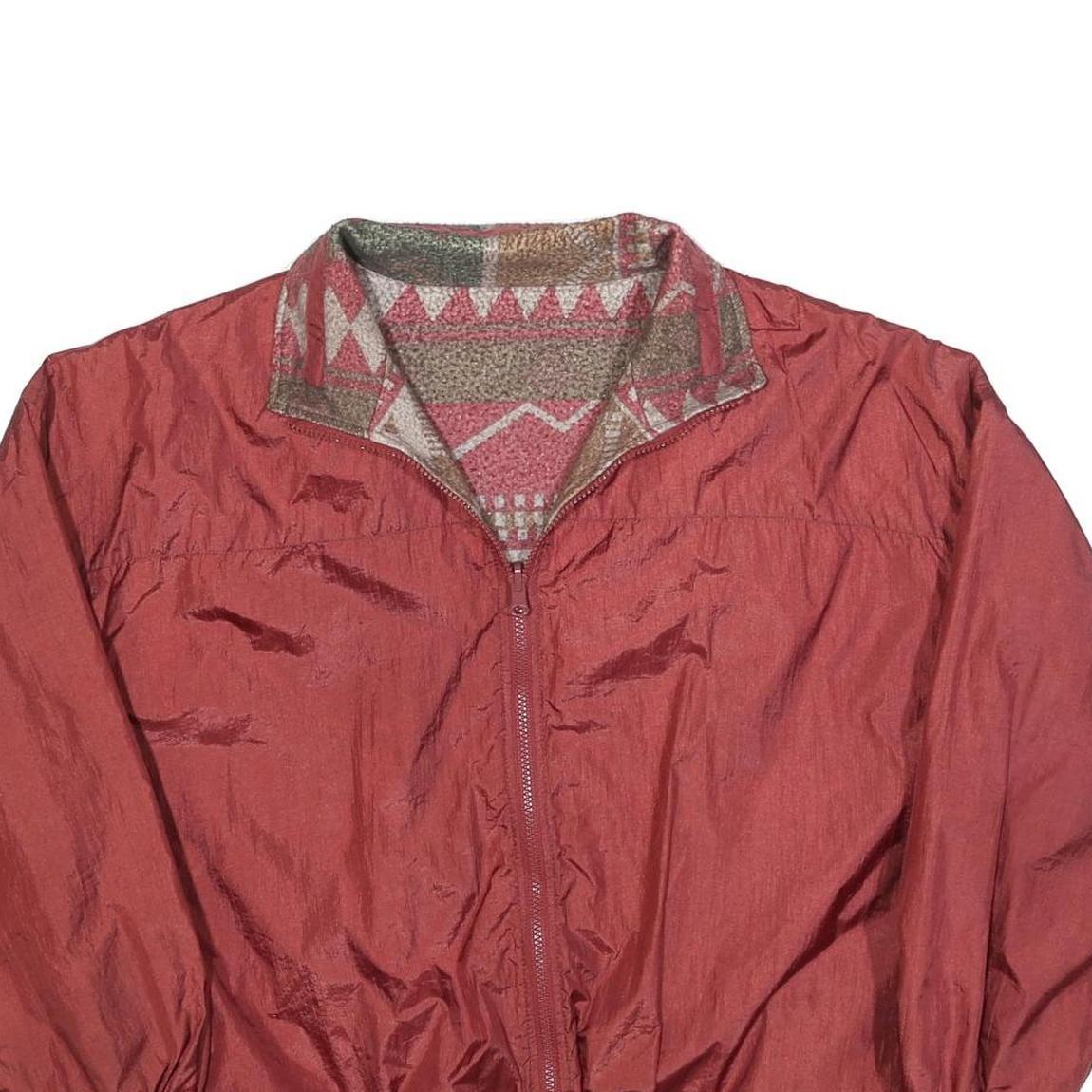 GOTTSCHALKS Mens Red & Brown Reversible Nylon Zip Jacket L Classic Casual
