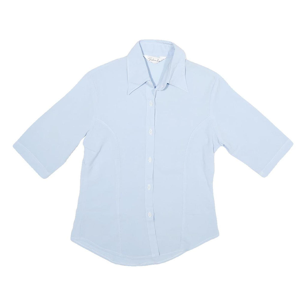 FASHION IMAGE Womens Blue Shirt XXS Polyester Blend Button Up Smart Casual