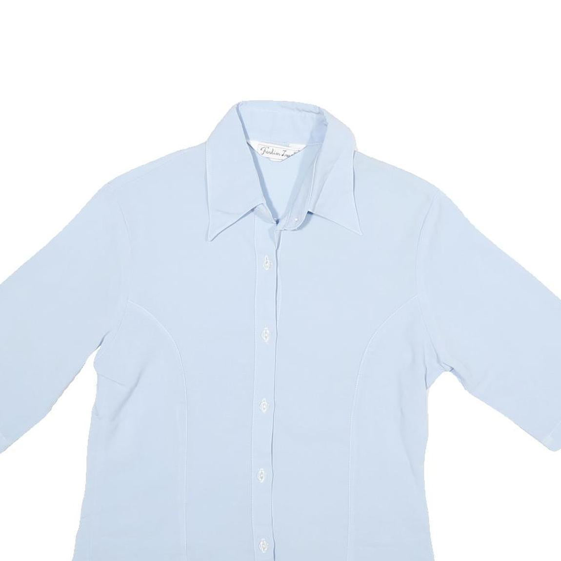 FASHION IMAGE Womens Blue Shirt XXS Polyester Blend Button Up Smart Casual