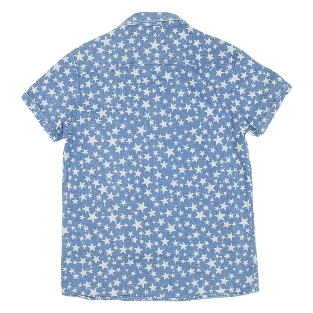 VILLIAN Stars Mens Denim Shirt Blue M