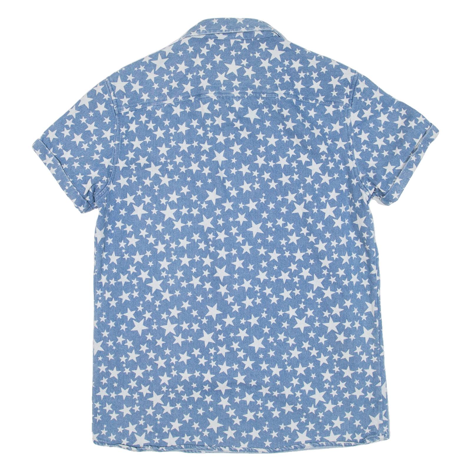 VILLIAN Stars Mens Denim Shirt Blue M