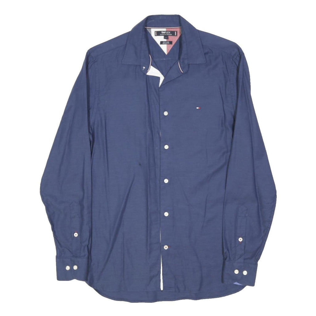 TOMMY HILFIGER Mens Blue Shirt S Cotton Blend Classic Fit Button Down Collar