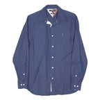 TOMMY HILFIGER Mens Blue Shirt S Cotton Blend Classic Fit Button Down Collar