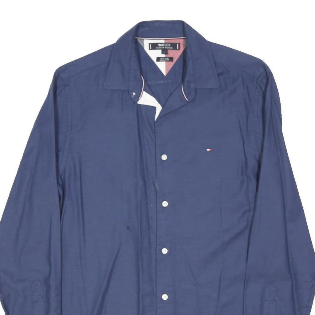 TOMMY HILFIGER Mens Blue Shirt S Cotton Blend Classic Fit Button Down Collar