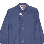 TOMMY HILFIGER Mens Blue Shirt S Cotton Blend Classic Fit Button Down Collar