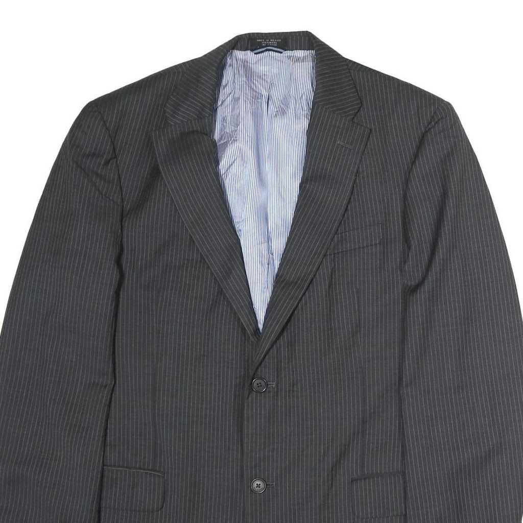 TOMMY HILFIGER Mens Grey Pinstripe Wool Classic Fit Blazer Jacket L