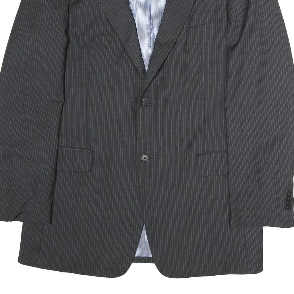 TOMMY HILFIGER Mens Grey Pinstripe Wool Classic Fit Blazer Jacket L