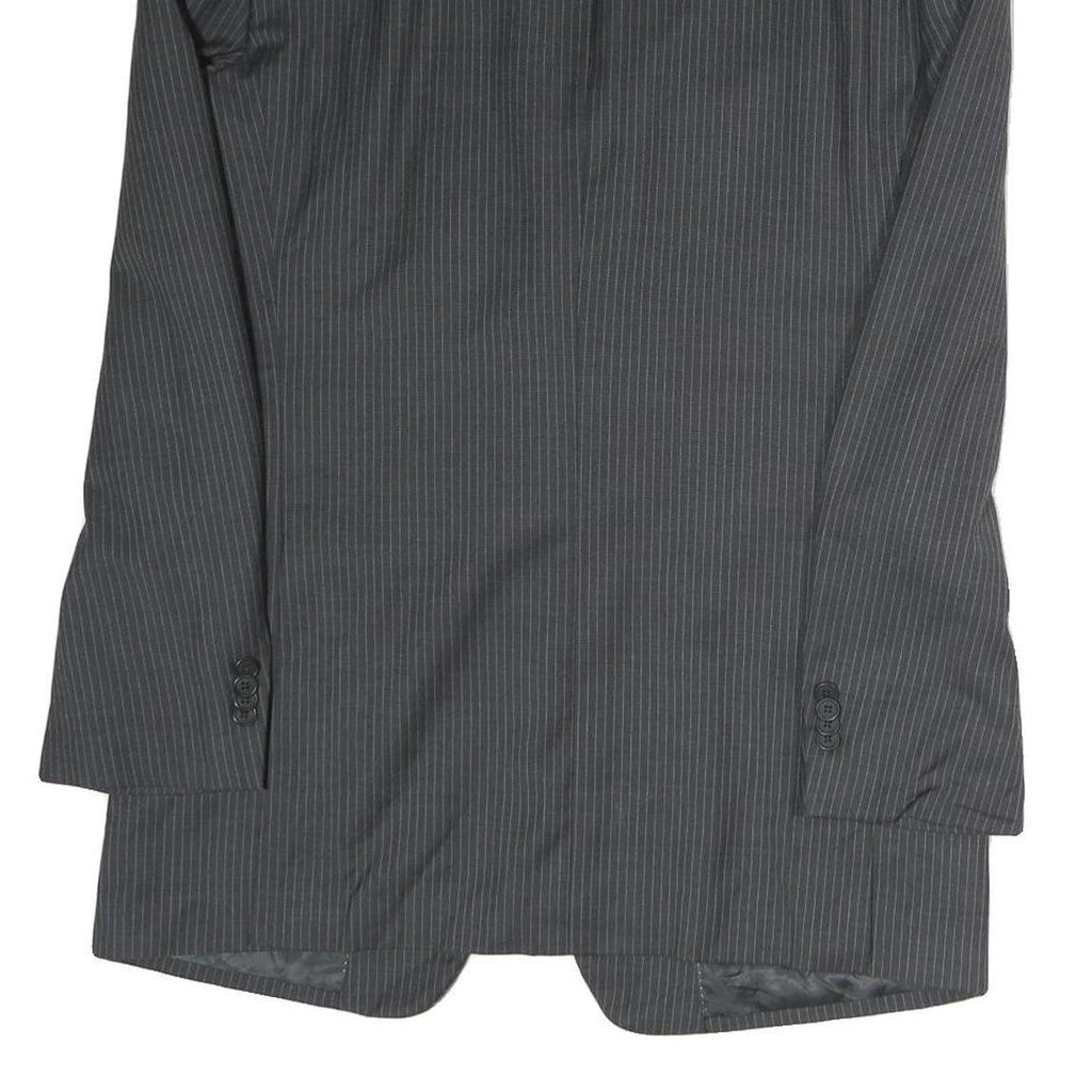 TOMMY HILFIGER Mens Grey Pinstripe Wool Classic Fit Blazer Jacket L