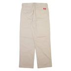 DICKIES Womens Trousers Cream Regular Straight W30 L29