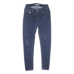 LEVI'S Womens Blue Regular Skinny Denim Medium Wash Jeans W26 L27 Stylish Zip