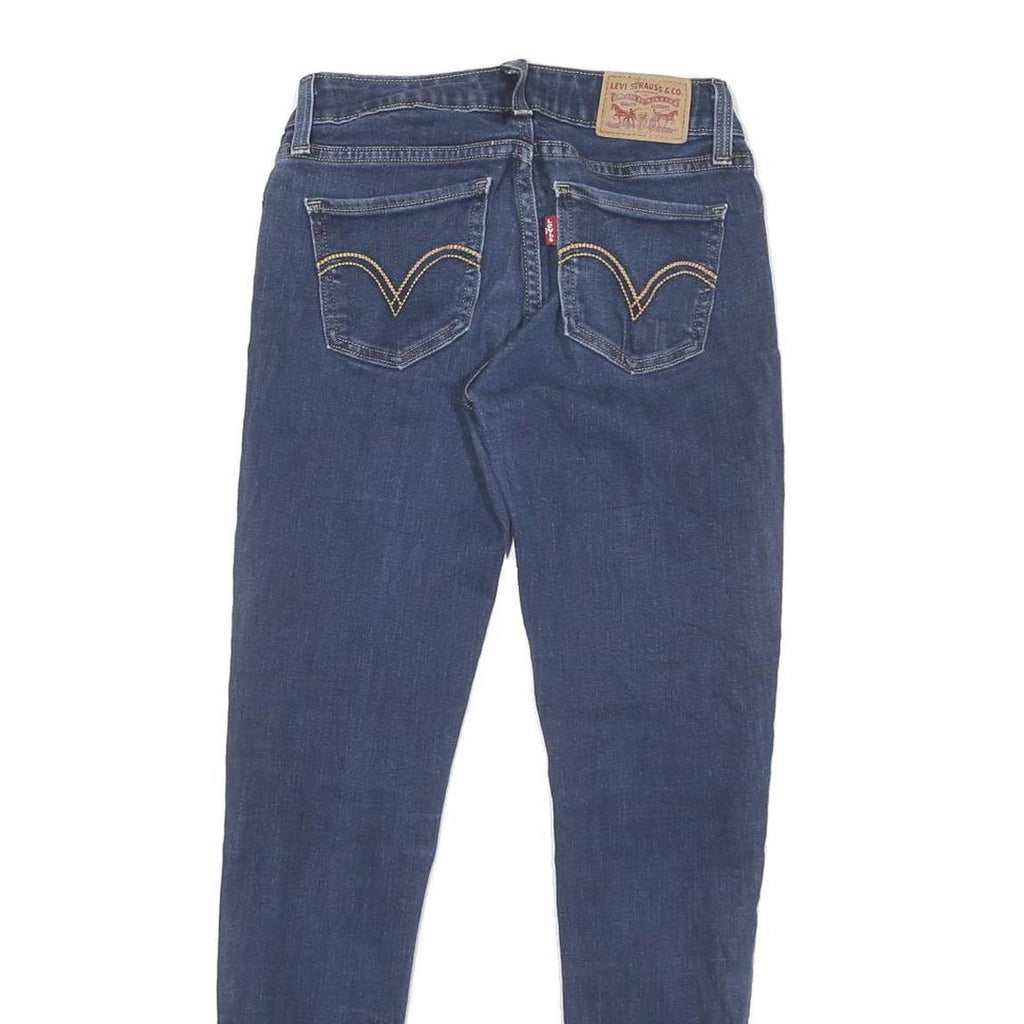 LEVI'S Womens Blue Regular Skinny Denim Medium Wash Jeans W26 L27 Stylish Zip