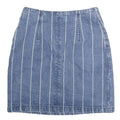 TWIK Womens Blue Denim Pinstripe Mini Cotton Blend Skirt XS Stylish Casual