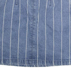 TWIK Womens Blue Denim Pinstripe Mini Cotton Blend Skirt XS Stylish Casual