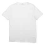 REISS Mens White Plain T-Shirt L Short Sleeve Round Neck Classic Cotton Blend