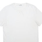 REISS Mens White Plain T-Shirt L Short Sleeve Round Neck Classic Cotton Blend