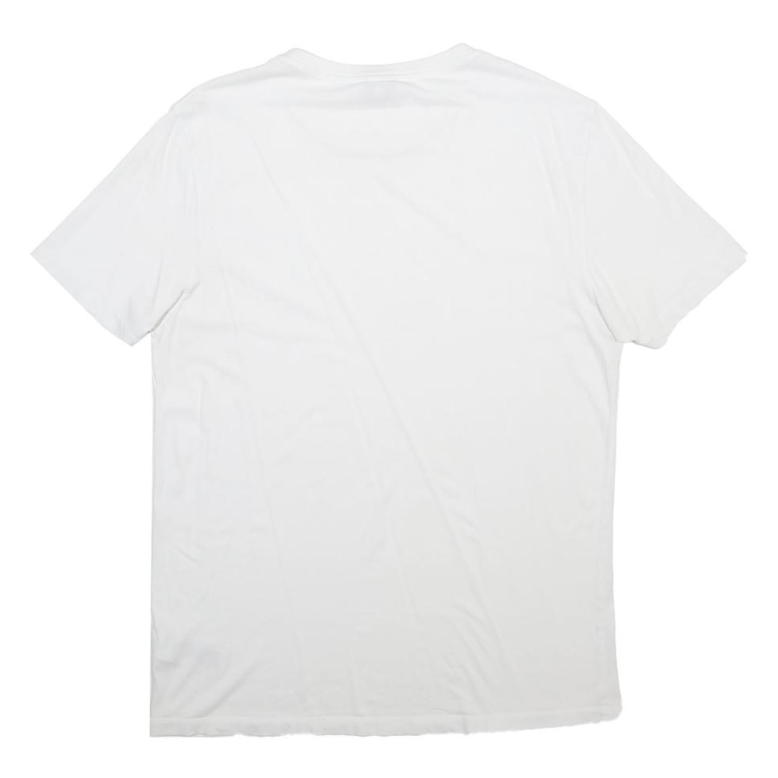REISS Mens White Plain T-Shirt L Short Sleeve Round Neck Classic Cotton Blend