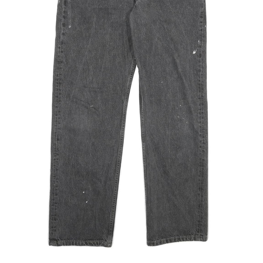 LEVI'S 501 Mens Jeans Black Regular Straight Denim Medium W32 L31 Button Closure