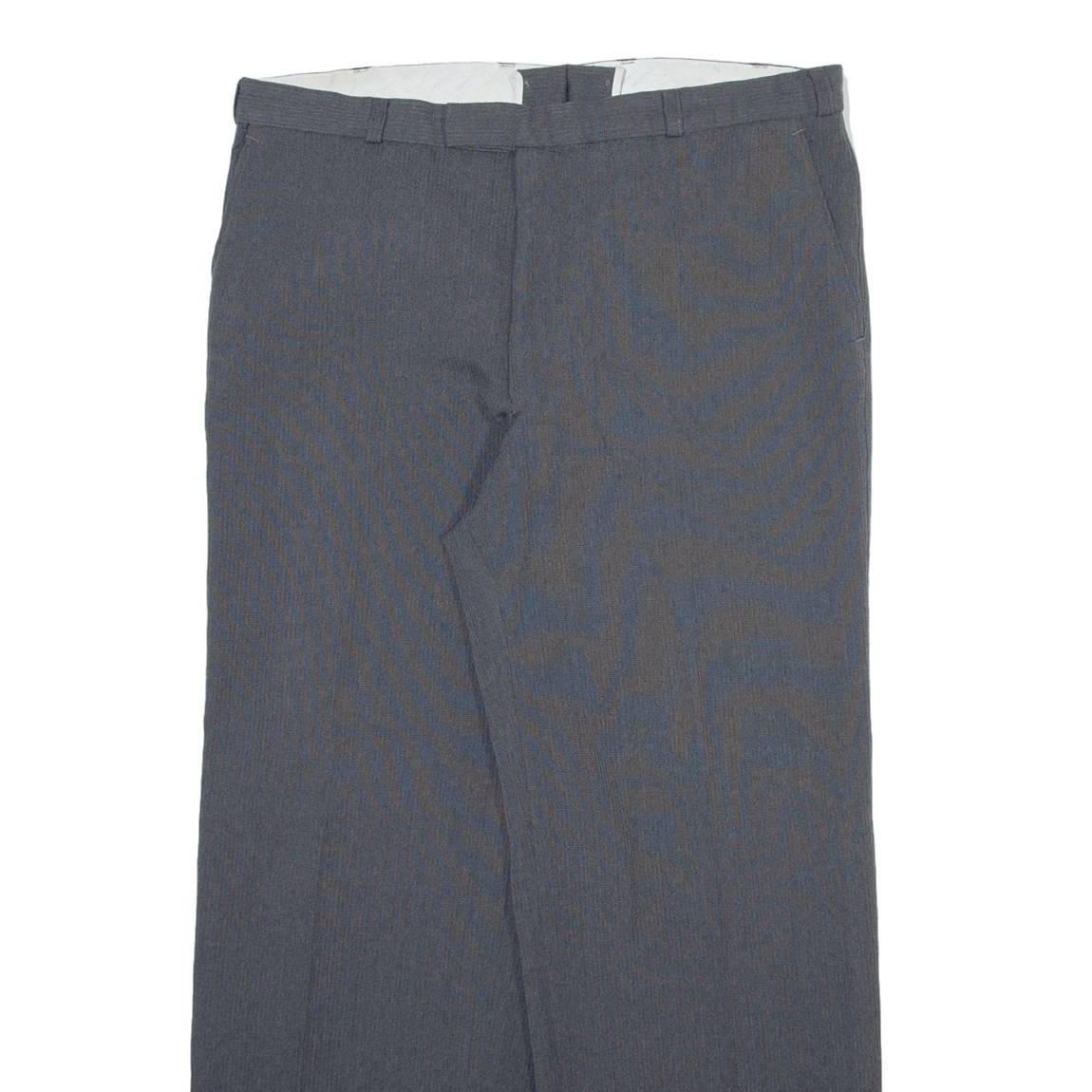 Mens Trousers Grey Regular Straight Wool W34 L28