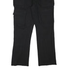Mens Regular Fit Black Cotton Blend Trousers W28 L30 Cargo Style Pocketed