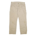 CARHARTT Mens Cotton Blend Beige Relaxed Straight Trousers W34 L30 Workwear