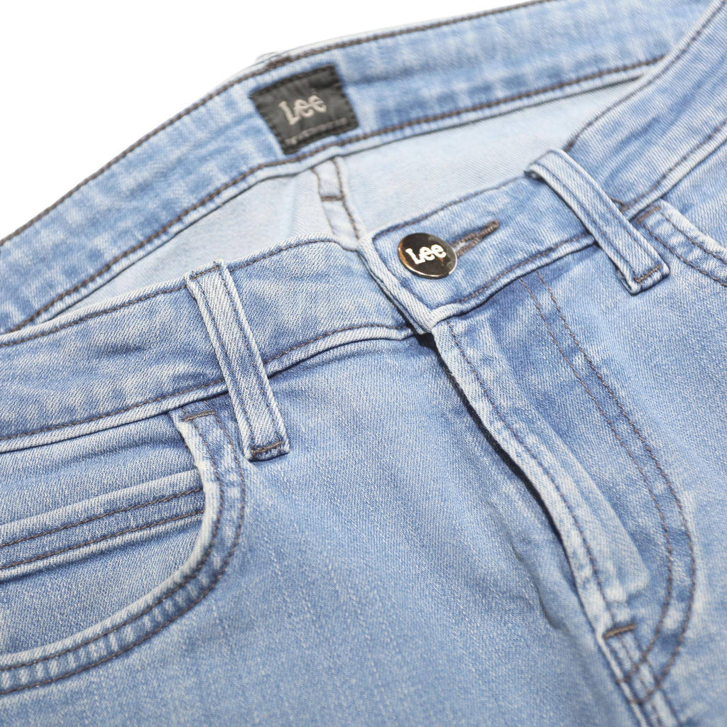 LEE Mens Slim Fit Skinny Blue Cotton Blend Jeans W29 L34 Zip Closure