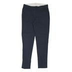 UTERQUE Mens Cotton Blend Navy Blue Regular Fit Straight Trousers W30 L28 Zip