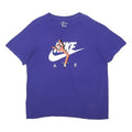 NIKE Mens Blue Graphic T-Shirt L Short Sleeve Crew Neck Cotton Blend Casual