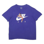NIKE Mens Blue Graphic T-Shirt L Short Sleeve Crew Neck Cotton Blend Casual