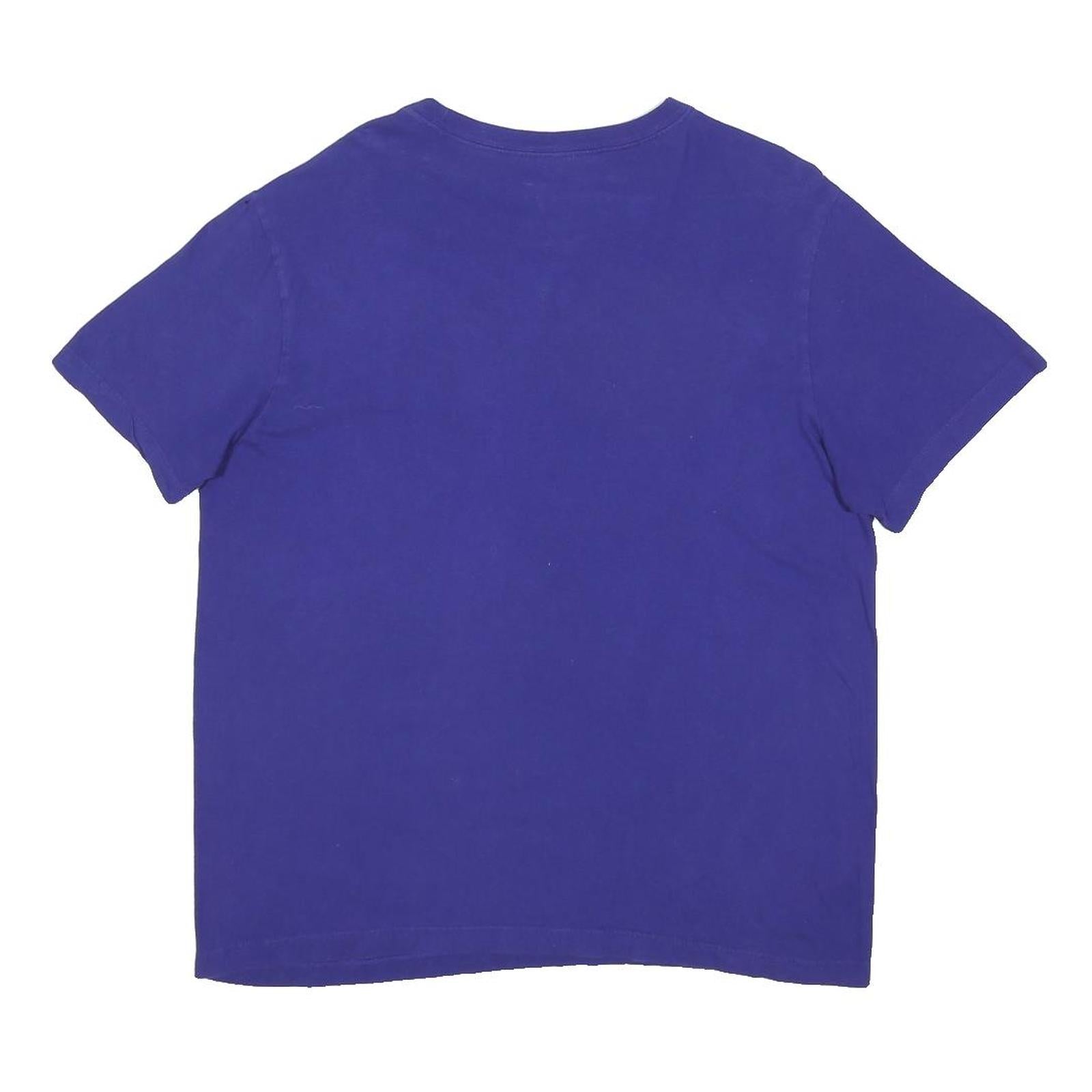 NIKE Mens Blue Graphic T-Shirt L Short Sleeve Crew Neck Cotton Blend Casual