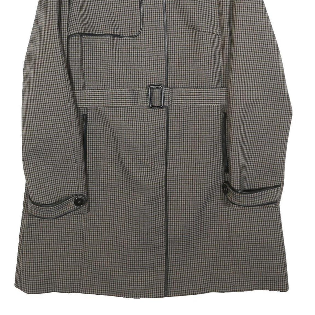 SANDRO Womens Grey Check Jacket S Polyester Blend Button Closure Stylish