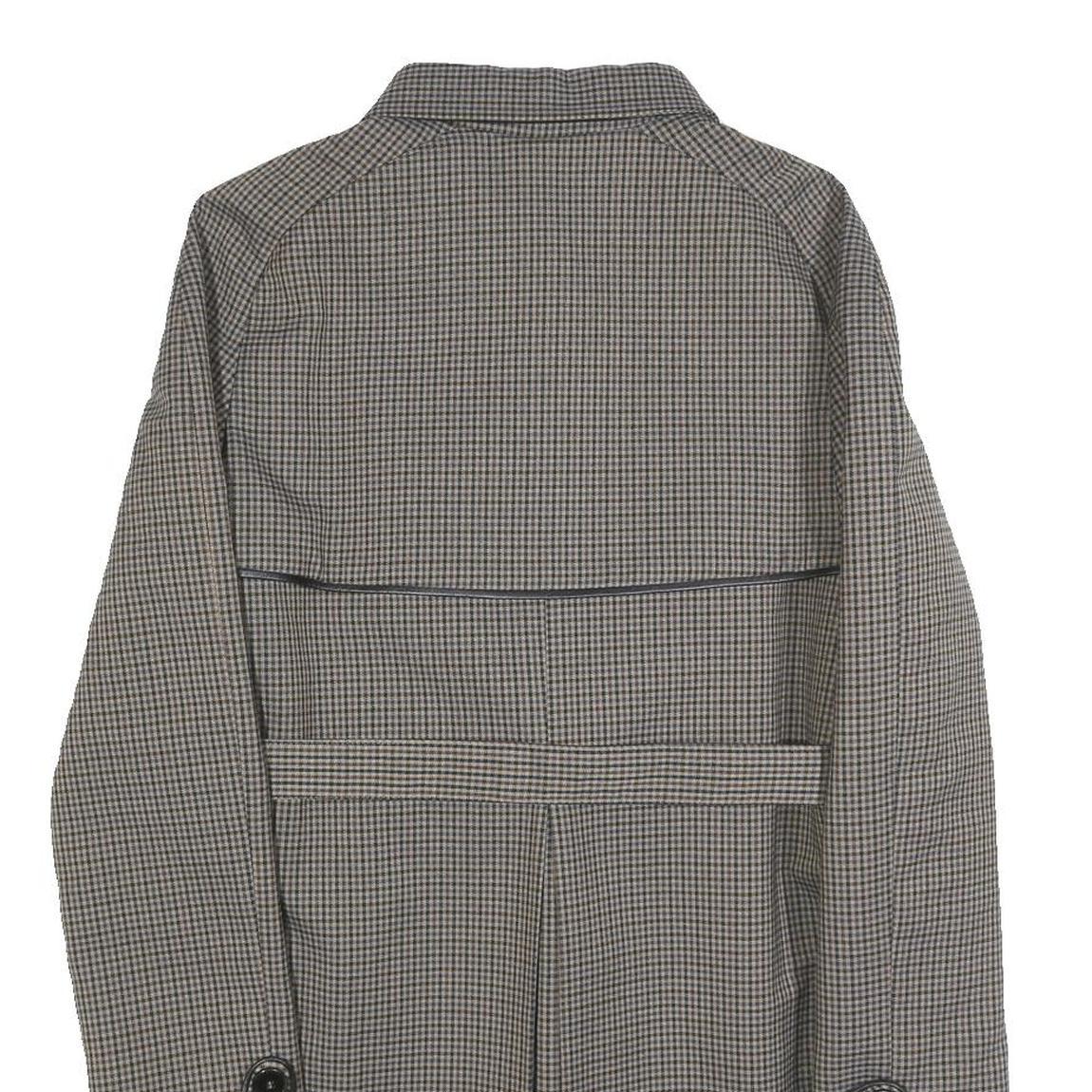 SANDRO Womens Grey Check Jacket S Polyester Blend Button Closure Stylish