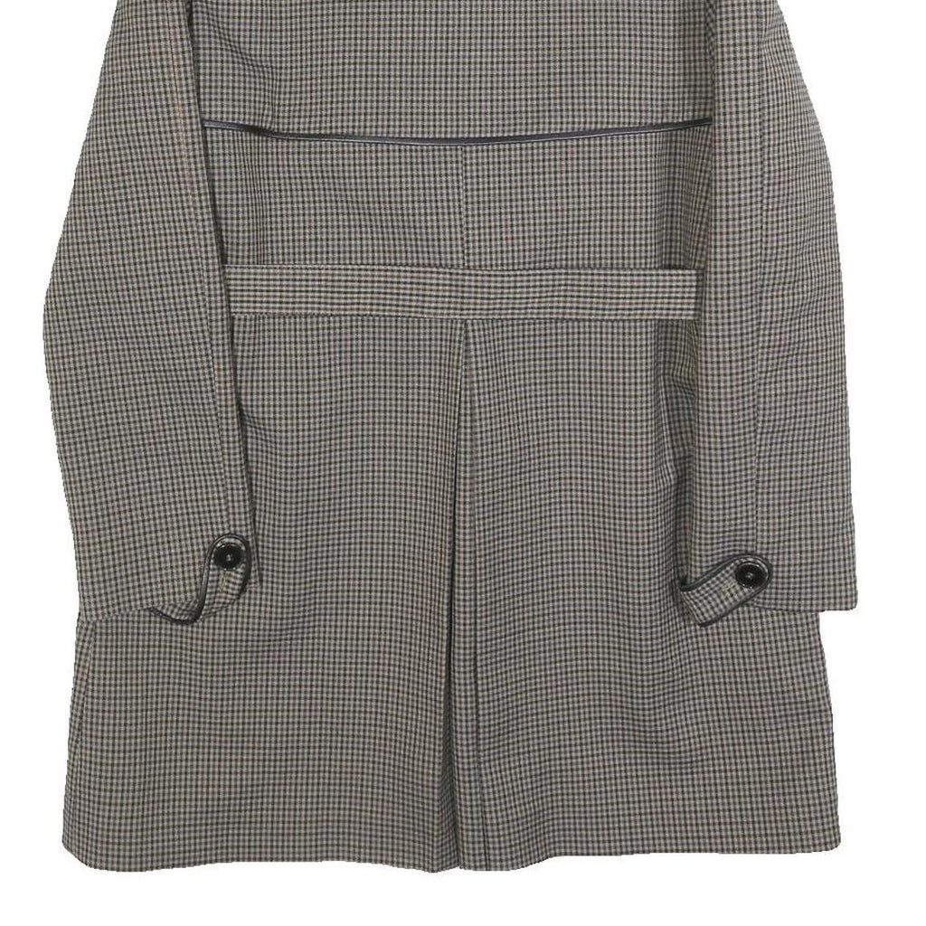 SANDRO Womens Grey Check Jacket S Polyester Blend Button Closure Stylish