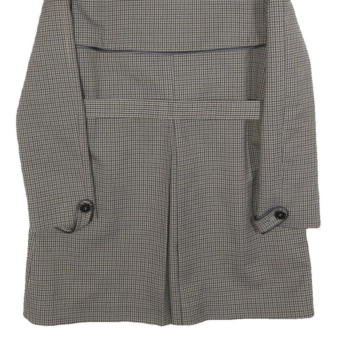 SANDRO Womens Grey Check Jacket S Polyester Blend Button Closure Stylish