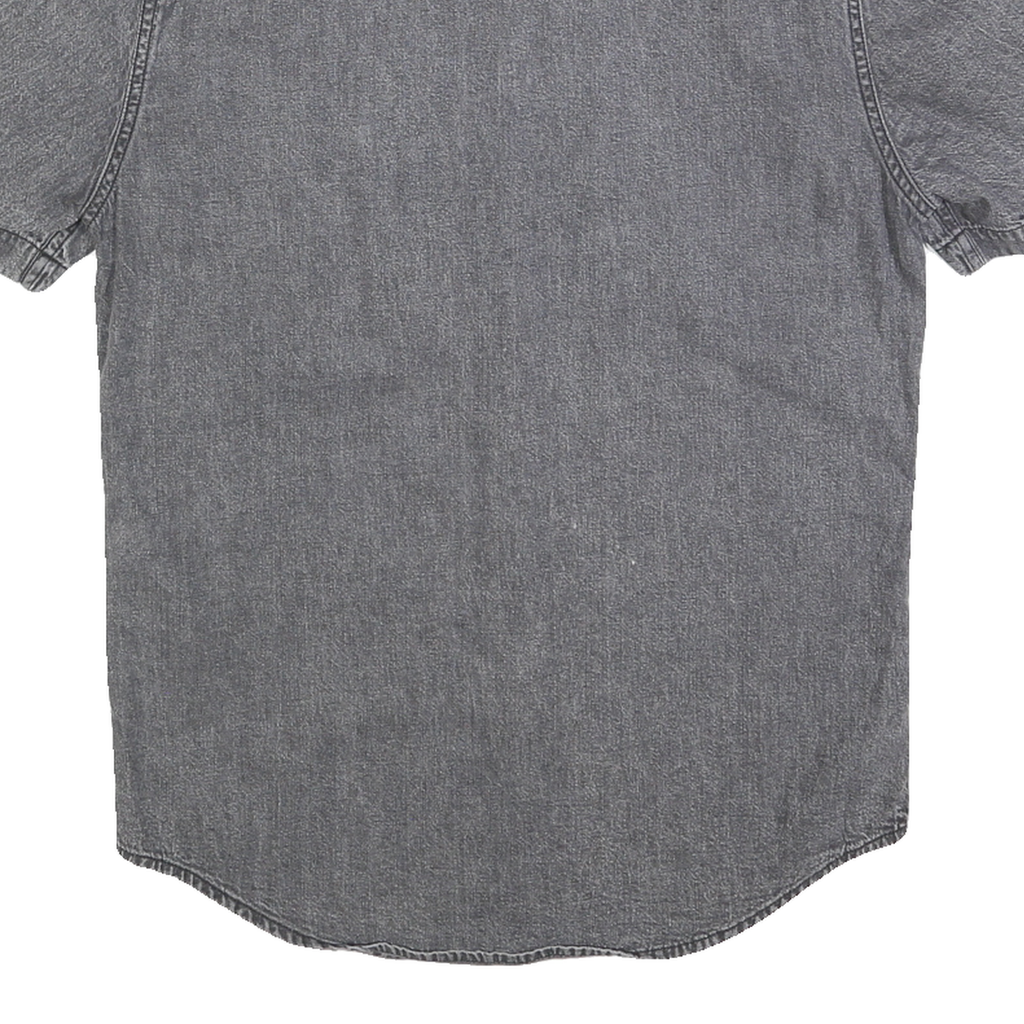 LEVI'S Mens Grey & Black Denim Shirt S Cotton Short Sleeve Casual