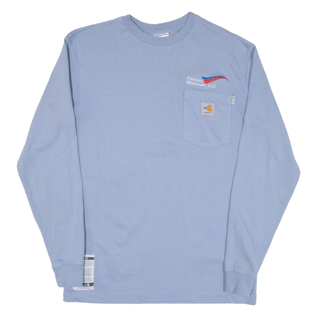 CARHARTT Pennant Midstream L.l.c Mens T-Shirt Blue Long Sleeve USA S