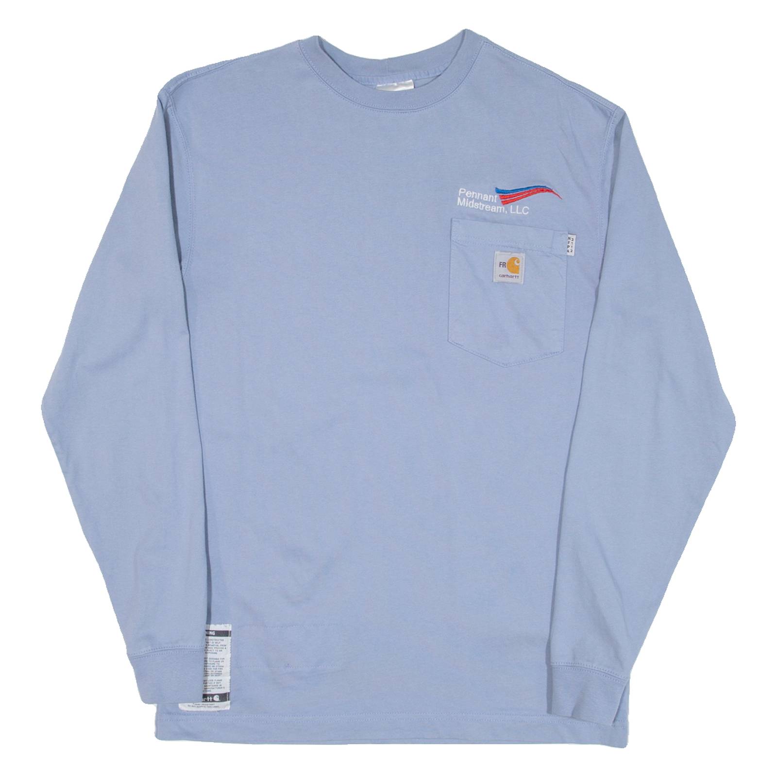 CARHARTT Pennant Midstream L.l.c Mens T-Shirt Blue Long Sleeve USA S