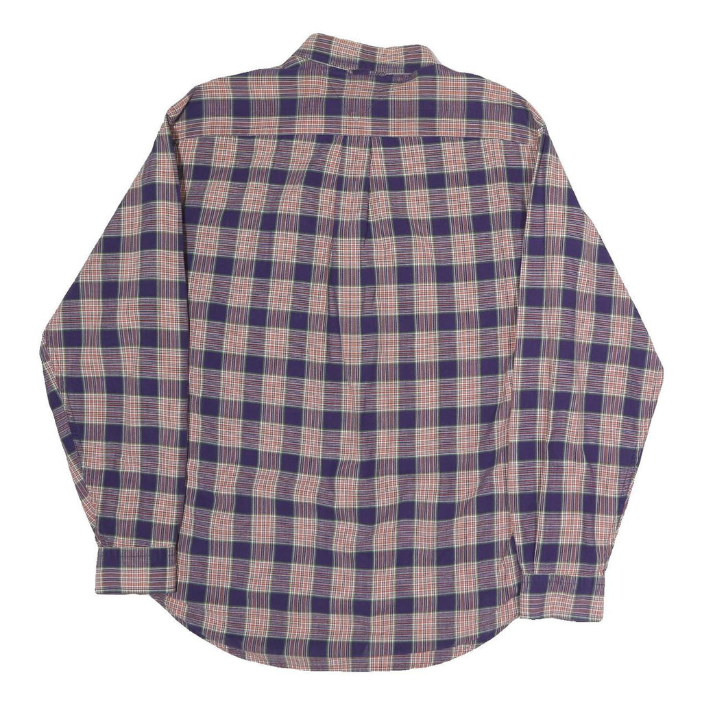 TOMMY HILFIGER Mens Blue & Pink Check Shirt M Cotton Blend Classic Fit