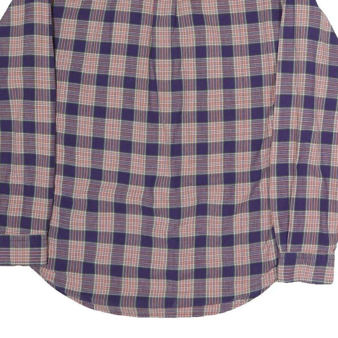 TOMMY HILFIGER Mens Blue & Pink Check Shirt M Cotton Blend Classic Fit
