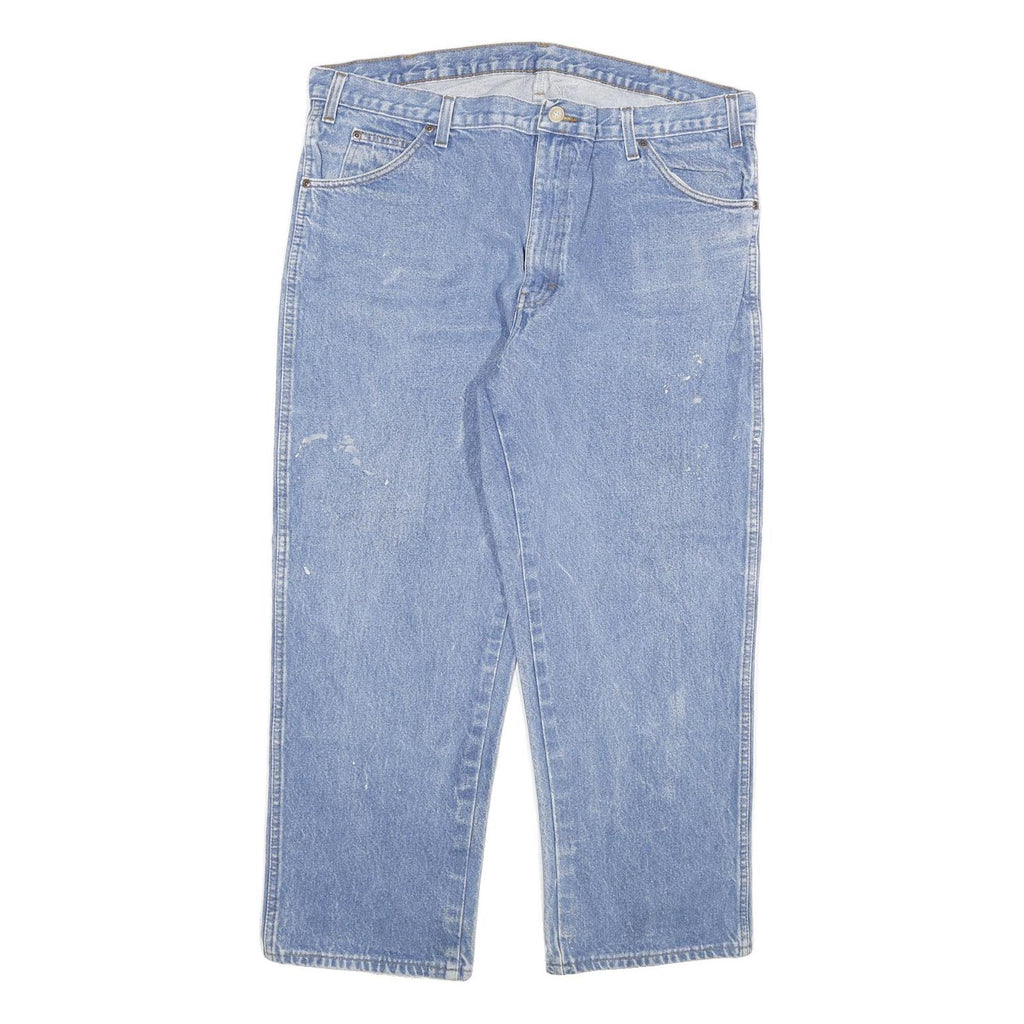 DICKIES Mens Regular Blue Denim Jeans W40 L28 Classic Cotton Blend Zip