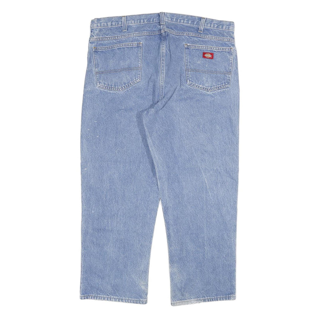 DICKIES Mens Regular Blue Denim Jeans W40 L28 Classic Cotton Blend Zip