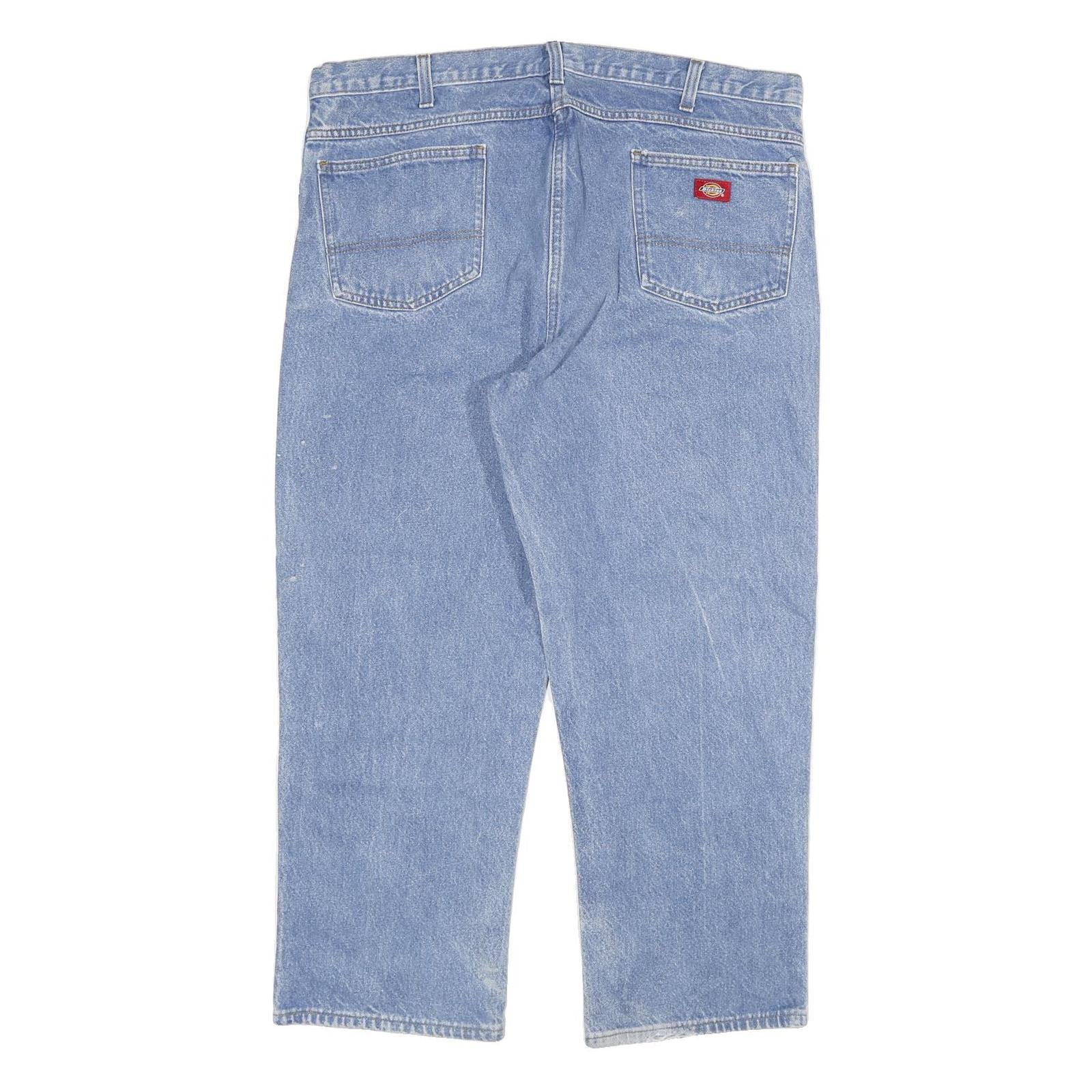 DICKIES Mens Regular Blue Denim Jeans W40 L28 Classic Cotton Blend Zip