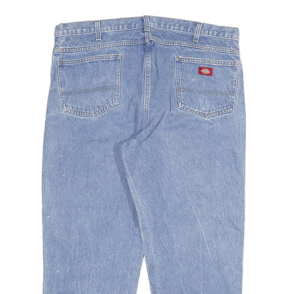 DICKIES Mens Regular Blue Denim Jeans W40 L28 Classic Cotton Blend Zip