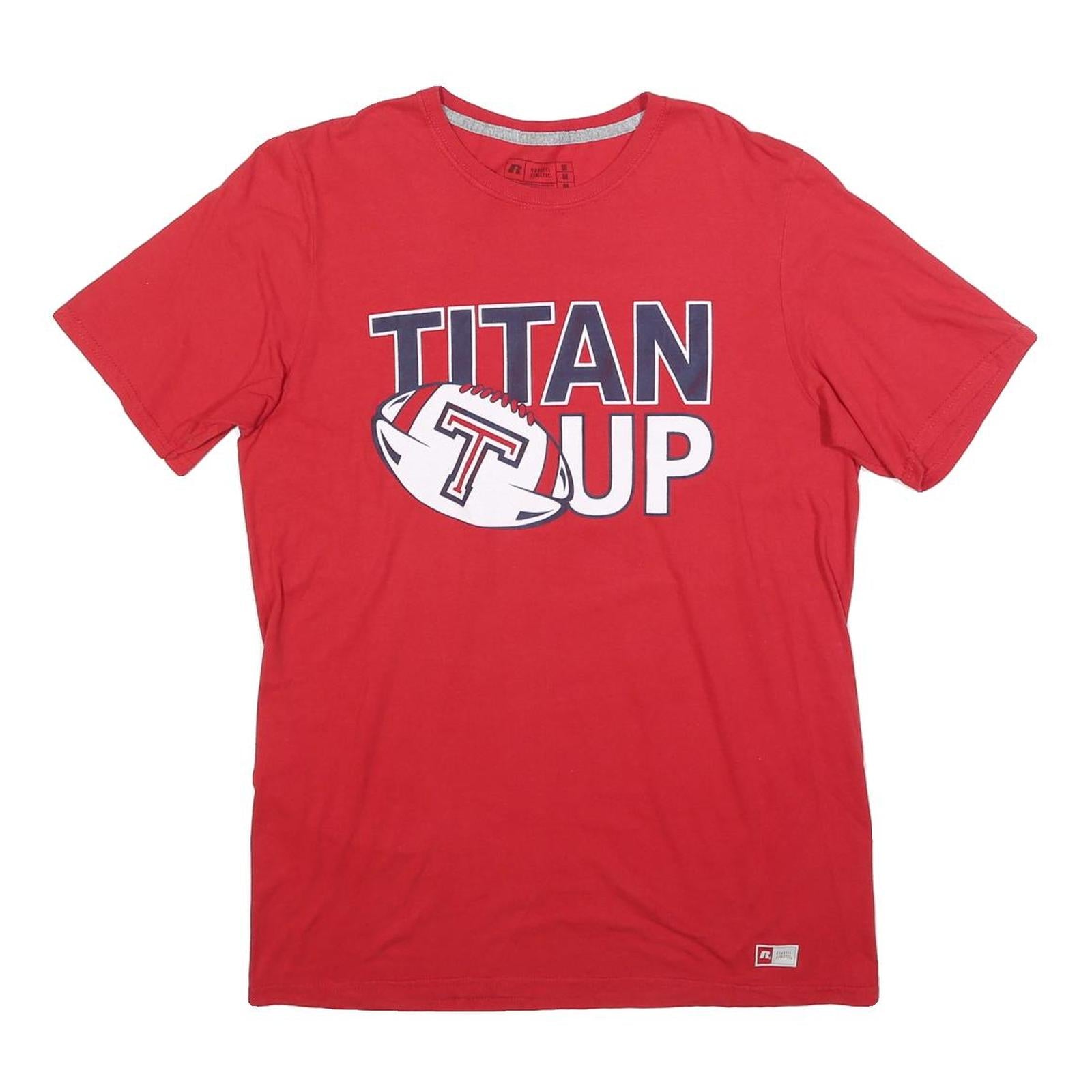 RUSSELL ATHLETIC Mens Red Titan Up Graphic T-Shirt M Short Sleeve Crew Neck