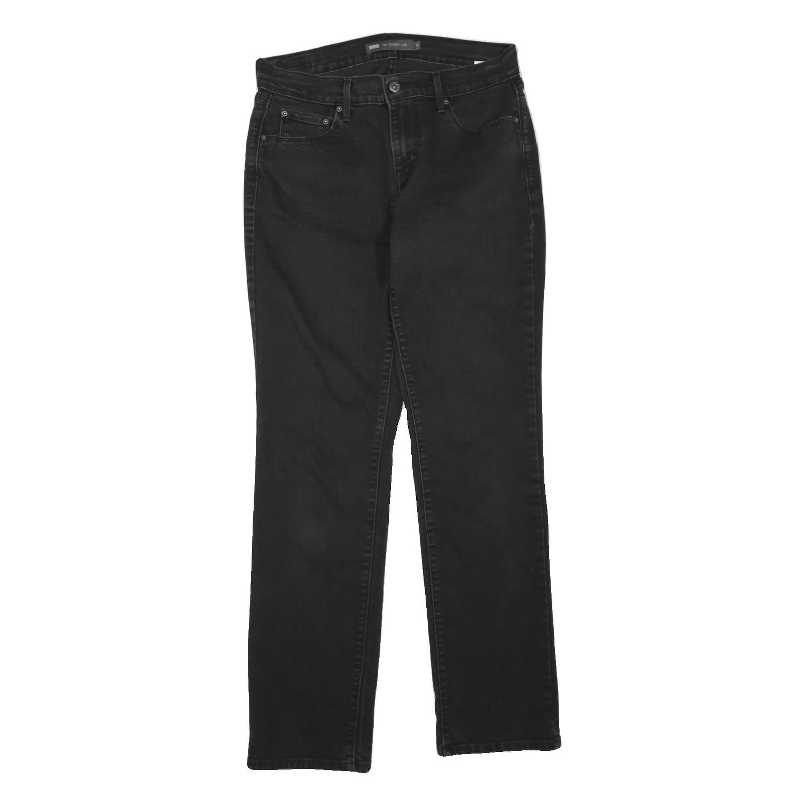 LEVI'S 505 Womens Jeans Black Regular Straight Denim Medium W30 L32 Zip