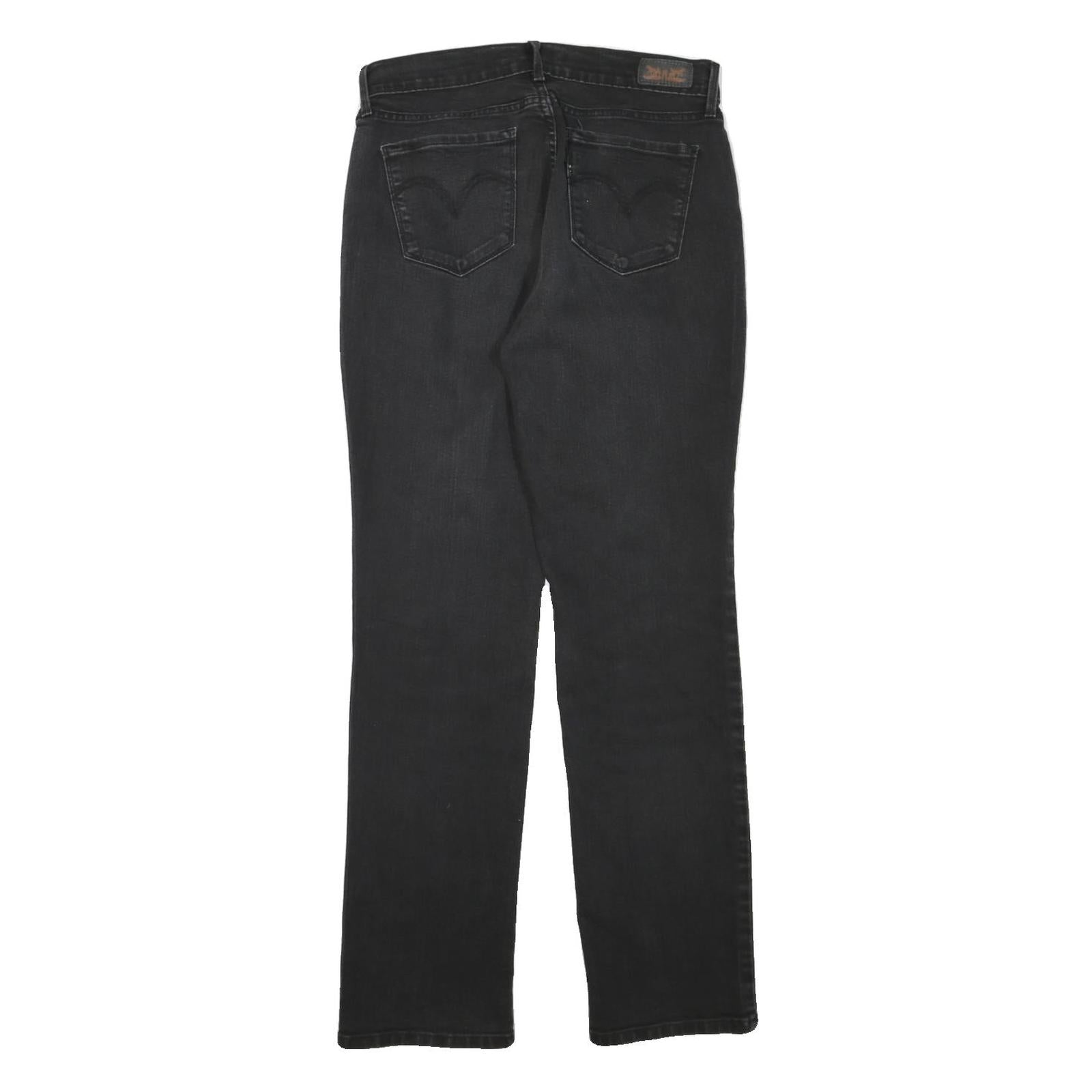 LEVI'S 505 Womens Jeans Black Regular Straight Denim Medium W30 L32 Zip