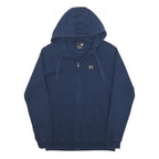 UNDER ARMOUR Mens Navy Blue Full Zip Hoodie S Cotton Blend Casual Sweatshirt