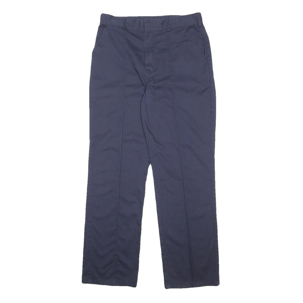 DICKIES Mens Cotton Blend Navy Regular Straight Trousers W34 L31 Workwear