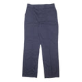 DICKIES Mens Cotton Blend Navy Regular Straight Trousers W34 L31 Workwear